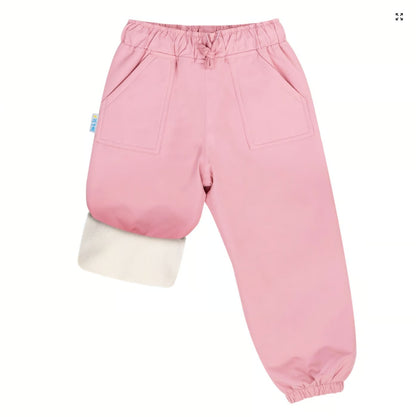 Jan &amp; Jul Kids Fleece Lined Rain Pants | Dusty Pink Jan &amp; Jul