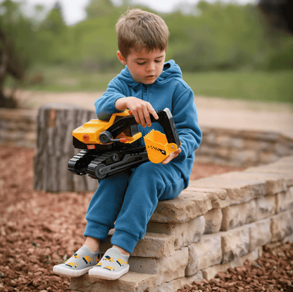 Jan &amp; Jul Kids Graphic Slip On Shoes | Grey Construction Jan &amp; Jul