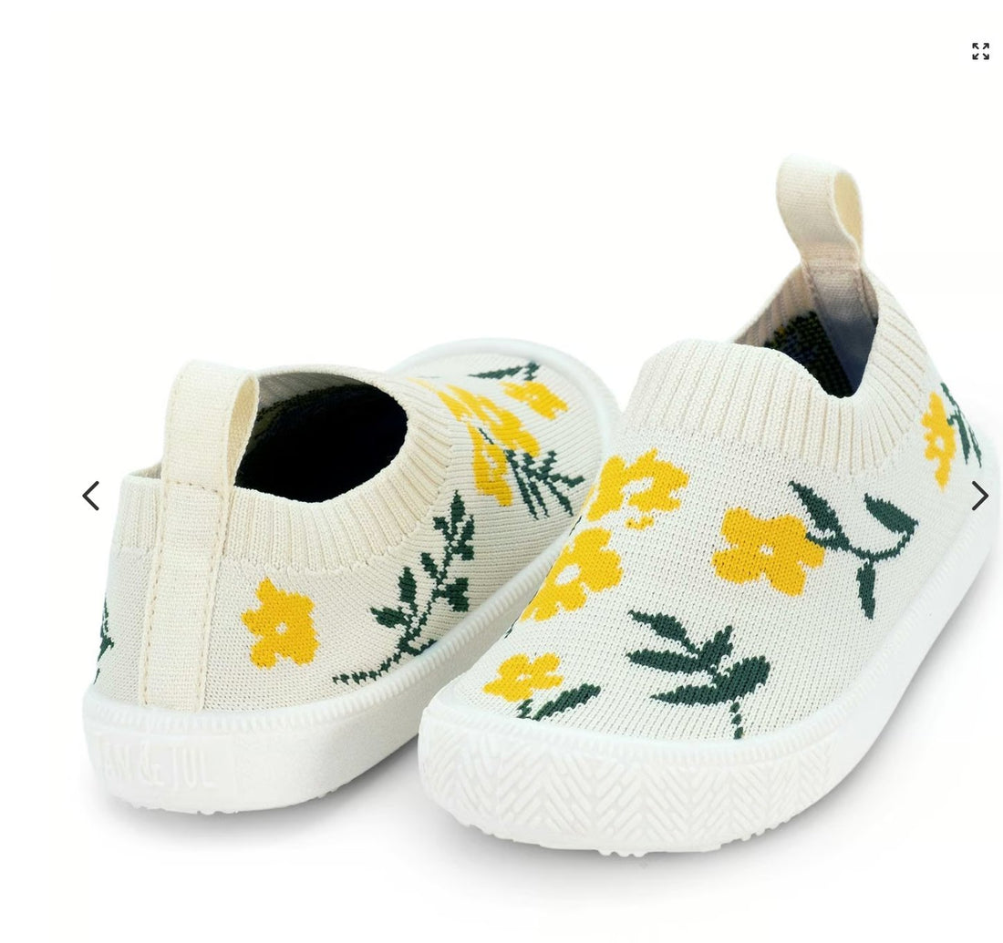 Jan &amp; Jul Kids Graphic Slip On Shoes | Yellow Flower Jan &amp; Jul
