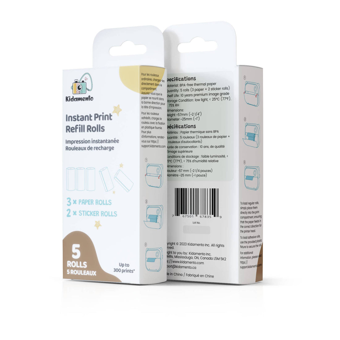 Kidamento - Instant Print Paper BPA - free Refill Set - Only For Model P Kidamento