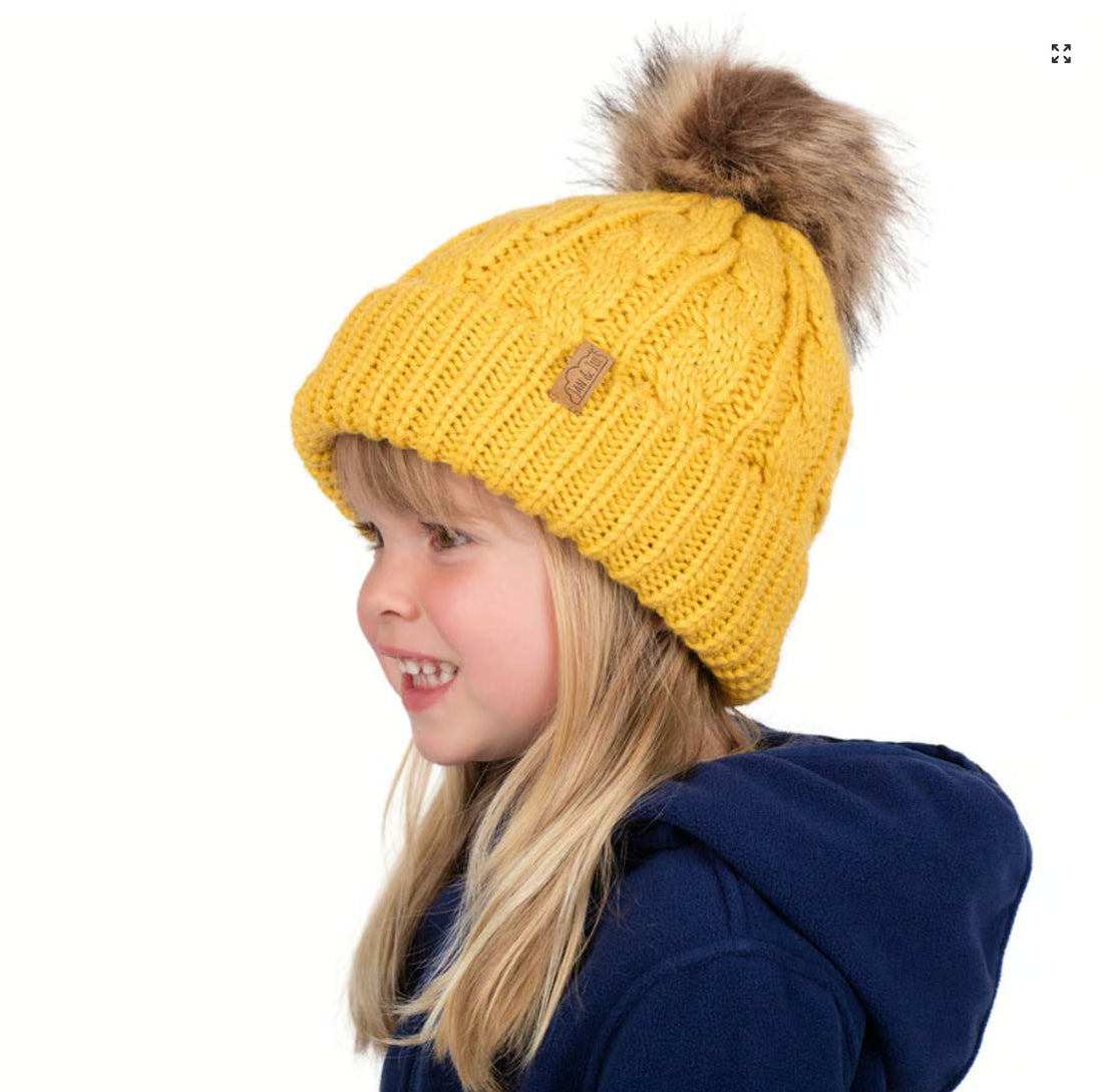 Jan &amp; Jul Kids Cable Knit Beanies | Mustard Jan &amp; Jul