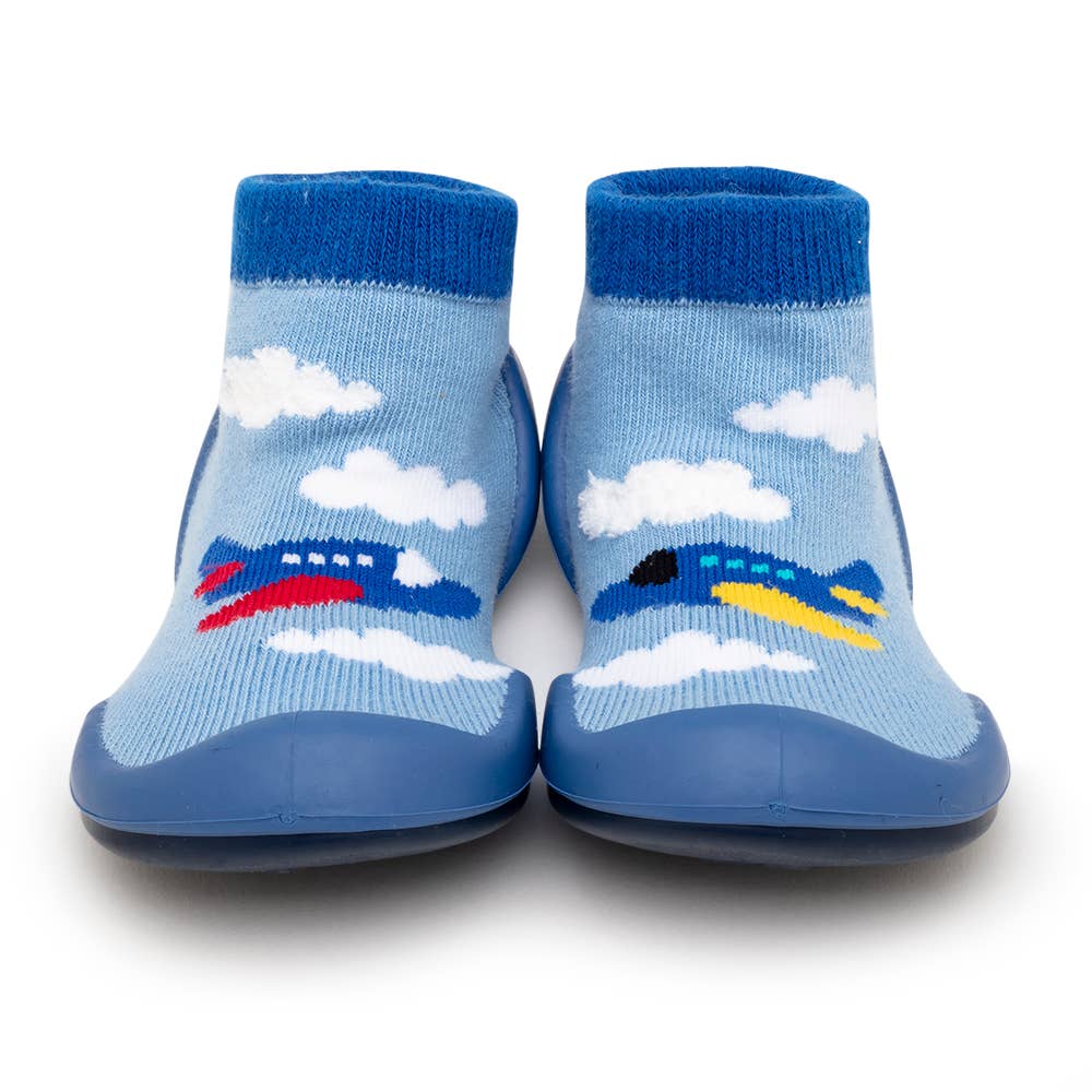 Komuello - Komuello first walker baby sock shoes - Aeroplanes Komuello