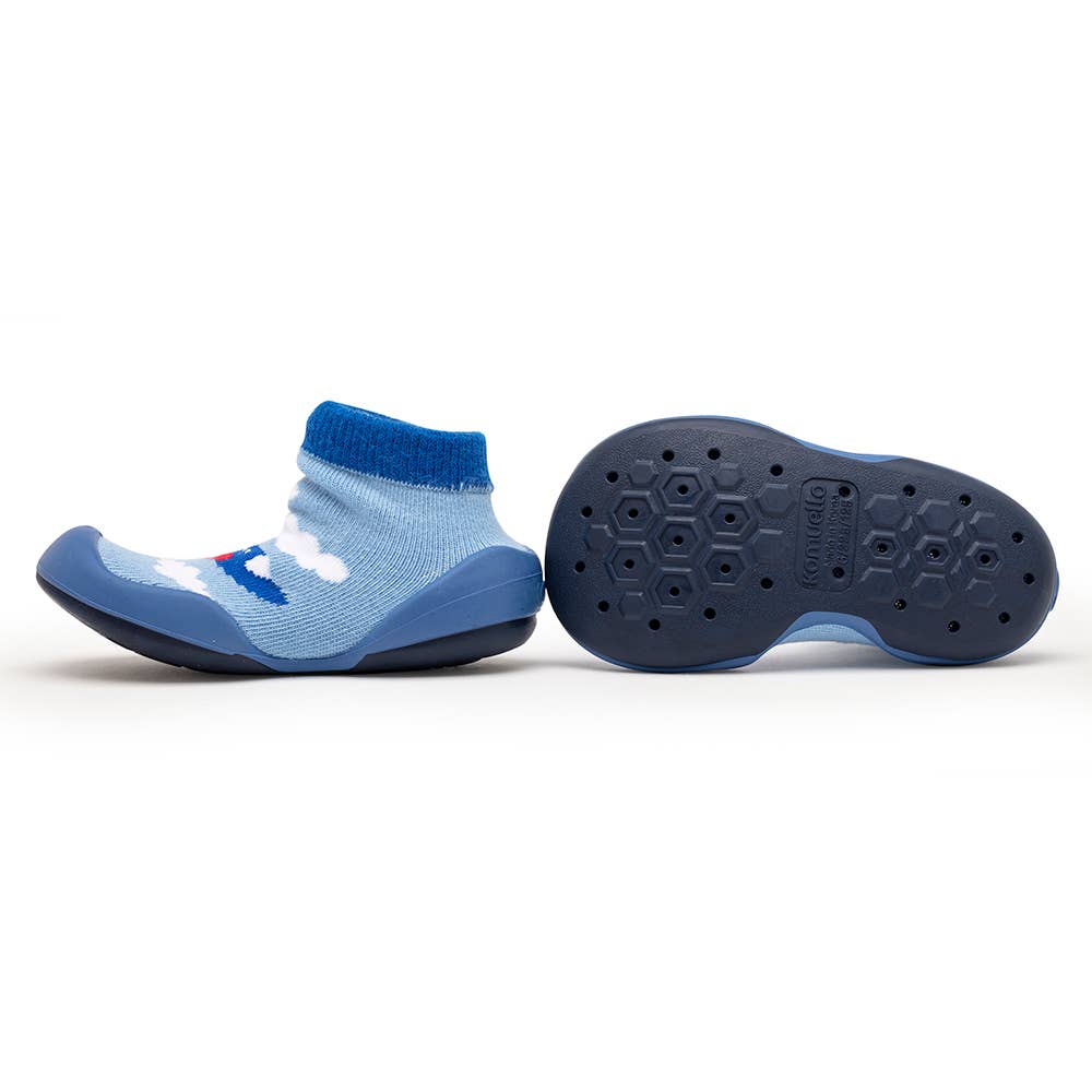 Komuello - Komuello first walker baby sock shoes - Aeroplanes Komuello