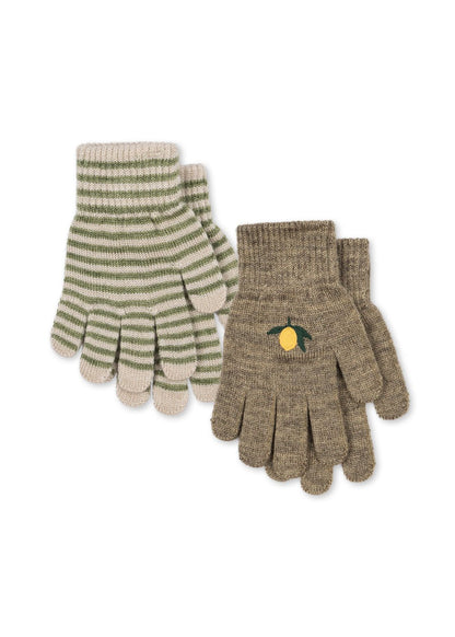 Konges Sløjd 2 PACK FILLA GLOVES - lemon/stripe Konges Sløjd
