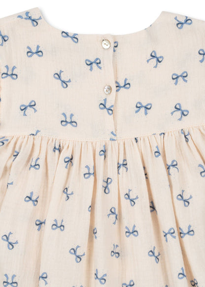 Konges Sløjd COCO DRESS GOTS - bow bleu Konges Sløjd