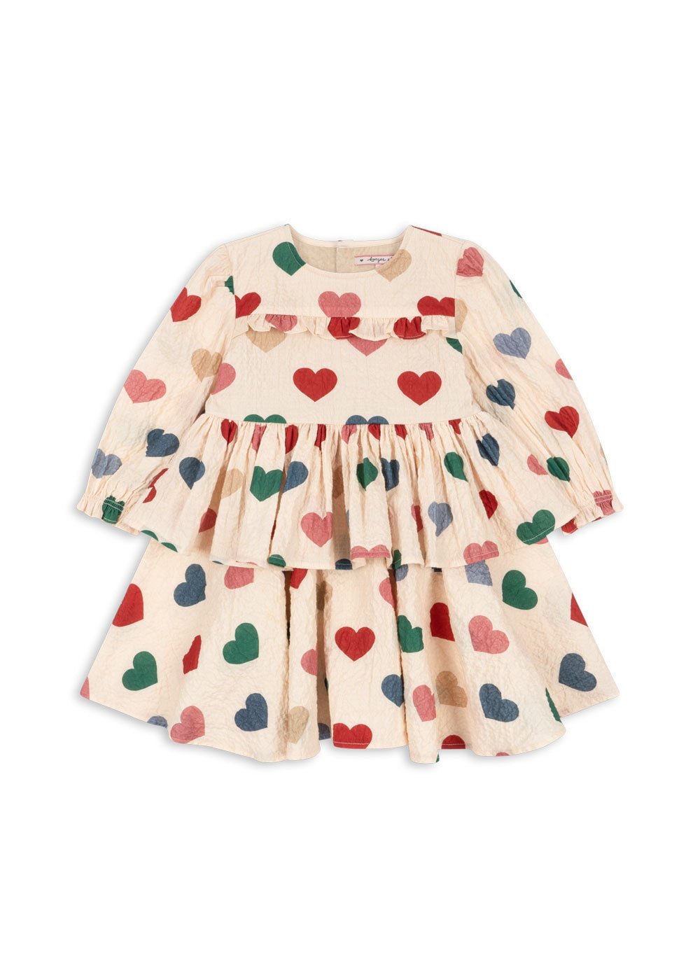 Konges Sløjd ELIN FRILL DRESS GOTS - BON COEUR COLORE FRAPPE Konges Sløjd