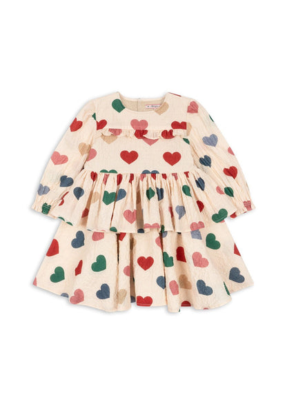Konges Sløjd ELIN FRILL DRESS GOTS - BON COEUR COLORE FRAPPE Konges Sløjd