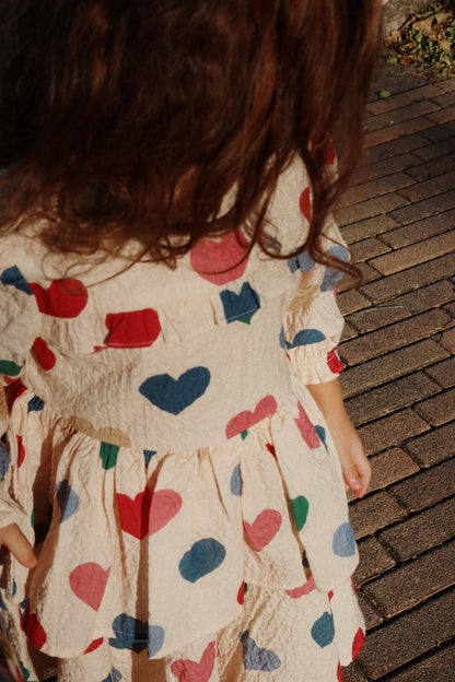 Konges Sløjd ELIN FRILL DRESS GOTS - BON COEUR COLORE FRAPPE Konges Sløjd