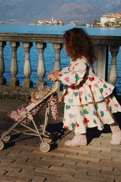 Konges Sløjd ELIN FRILL DRESS GOTS - BON COEUR COLORE FRAPPE Konges Sløjd