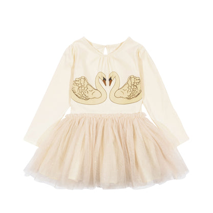 Konges Sløjd Fairy ballerina dress - swan buttercream glitter Konges Sløjd