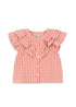 Konges Sløjd KIM FRILL SS SHIRT GOTS - flamingo plume check Konges Sløjd
