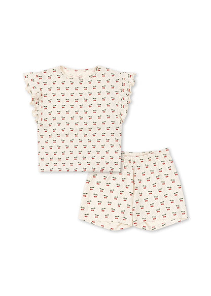 Konges Sløjd LIN FRILL SET GOTS - cherry motif Konges Sløjd