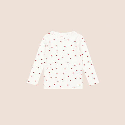Konges Sløjd Pointelle Minnie Top – Mini Hearts Konges Sløjd