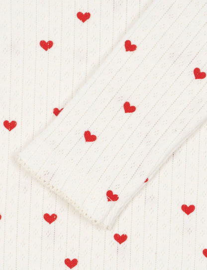 Konges Sløjd Pointelle Minnie Top – Mini Hearts Konges Sløjd