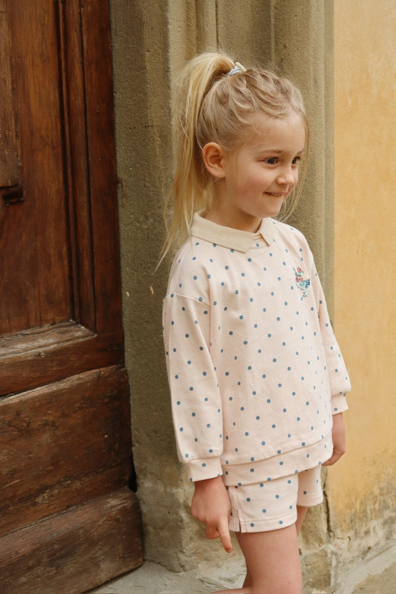 Konges Sløjd SPOTTY LONG SLEEVE POLO - rosewater dot Konges Sløjd New Collection