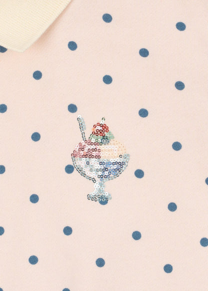 Konges Sløjd SPOTTY LONG SLEEVE POLO - rosewater dot Konges Sløjd New Collection
