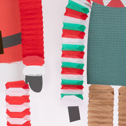 Long Legged Santa &amp; Reindeer Decorations (x 4) Meri Meri