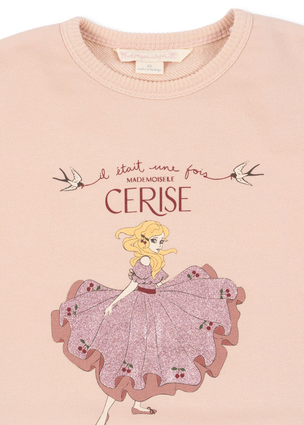 Konges Sløjd LOU GLITTER SWEAT SHIRT OCS - CAMEO ROSE Konges Sløjd