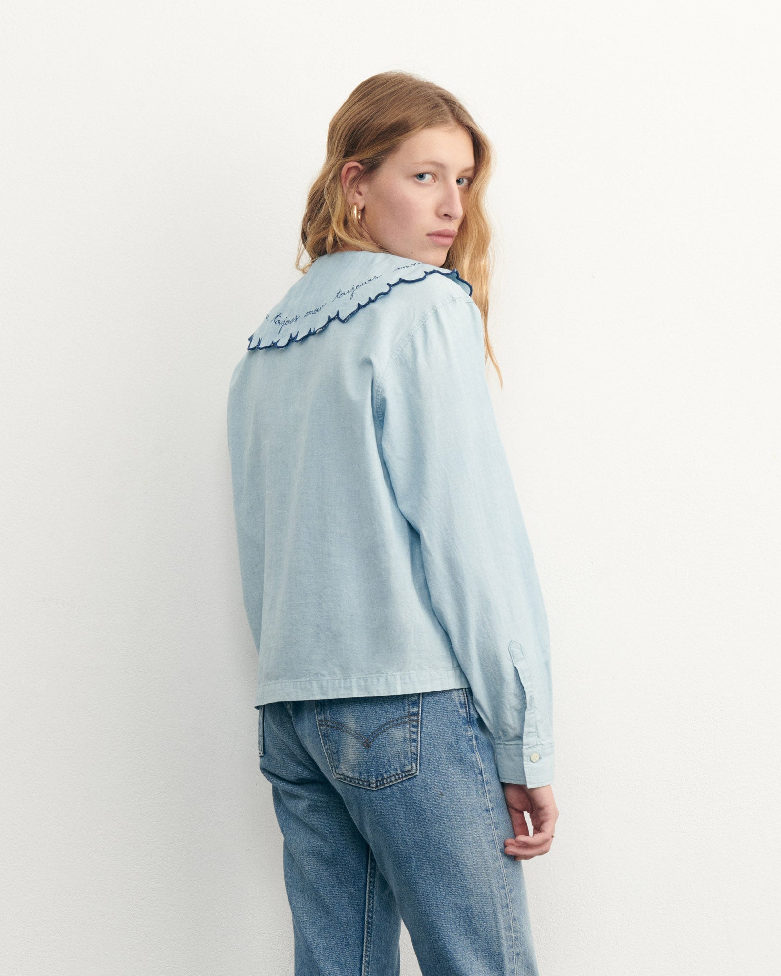 Maison Labiche "Amour Toujours" sourdière shirt DENIM BLEACHED Maison Labiche