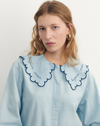Maison Labiche "Amour Toujours" sourdière shirt DENIM BLEACHED Maison Labiche