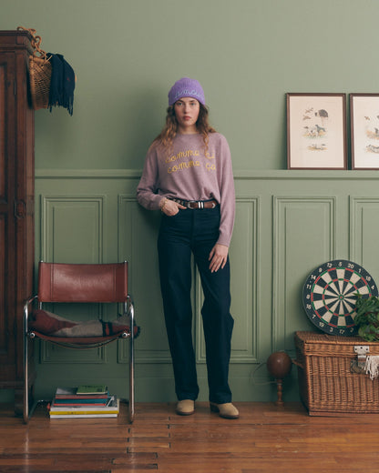 Maison Labiche "Good Luck" buzelin cashmere sweater - MIDNIGHT BLUE Maison Labiche