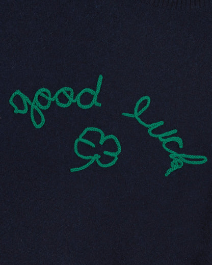 Maison Labiche "Good Luck" buzelin cashmere sweater - MIDNIGHT BLUE Maison Labiche