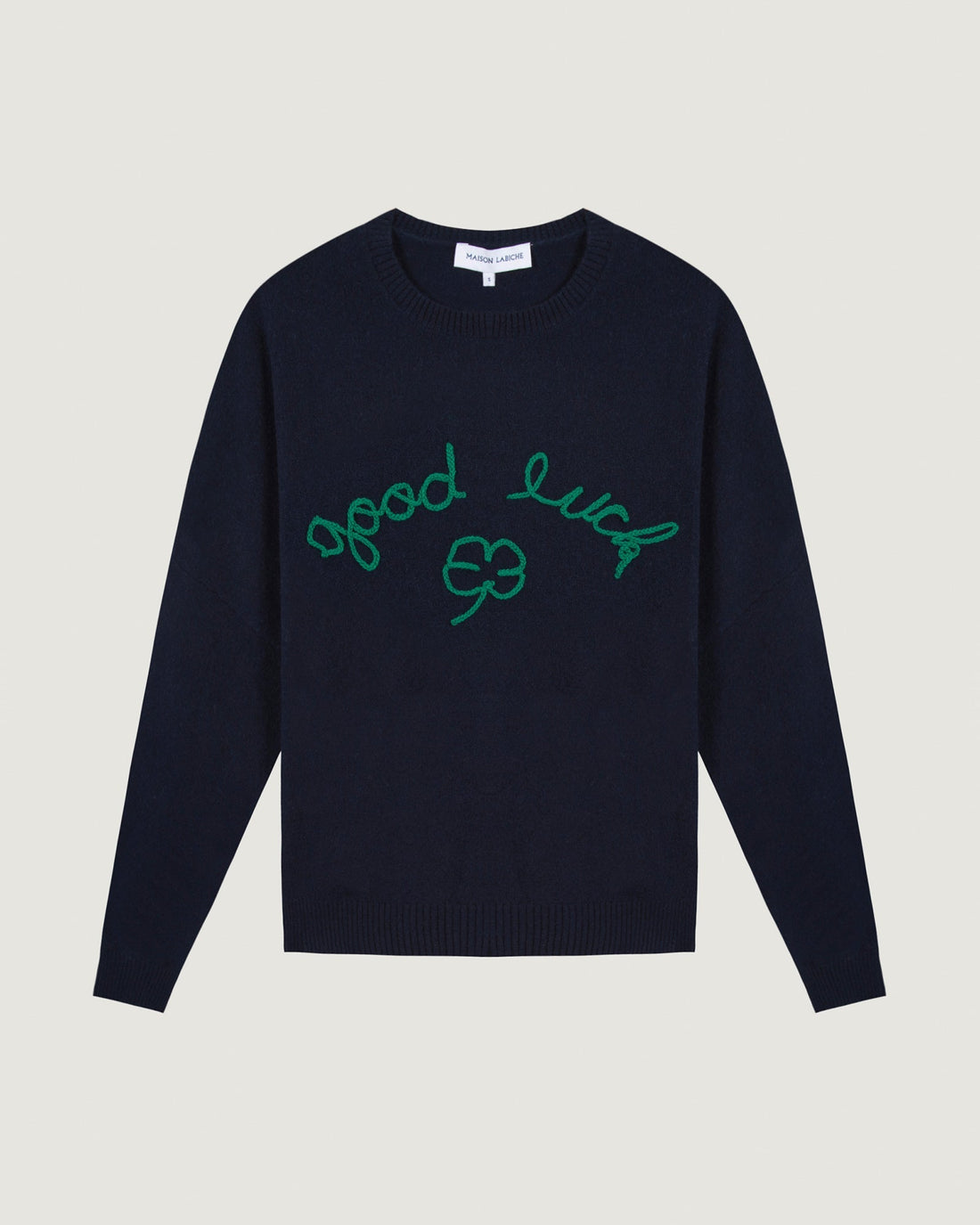 Maison Labiche "Good Luck" buzelin cashmere sweater - MIDNIGHT BLUE Maison Labiche