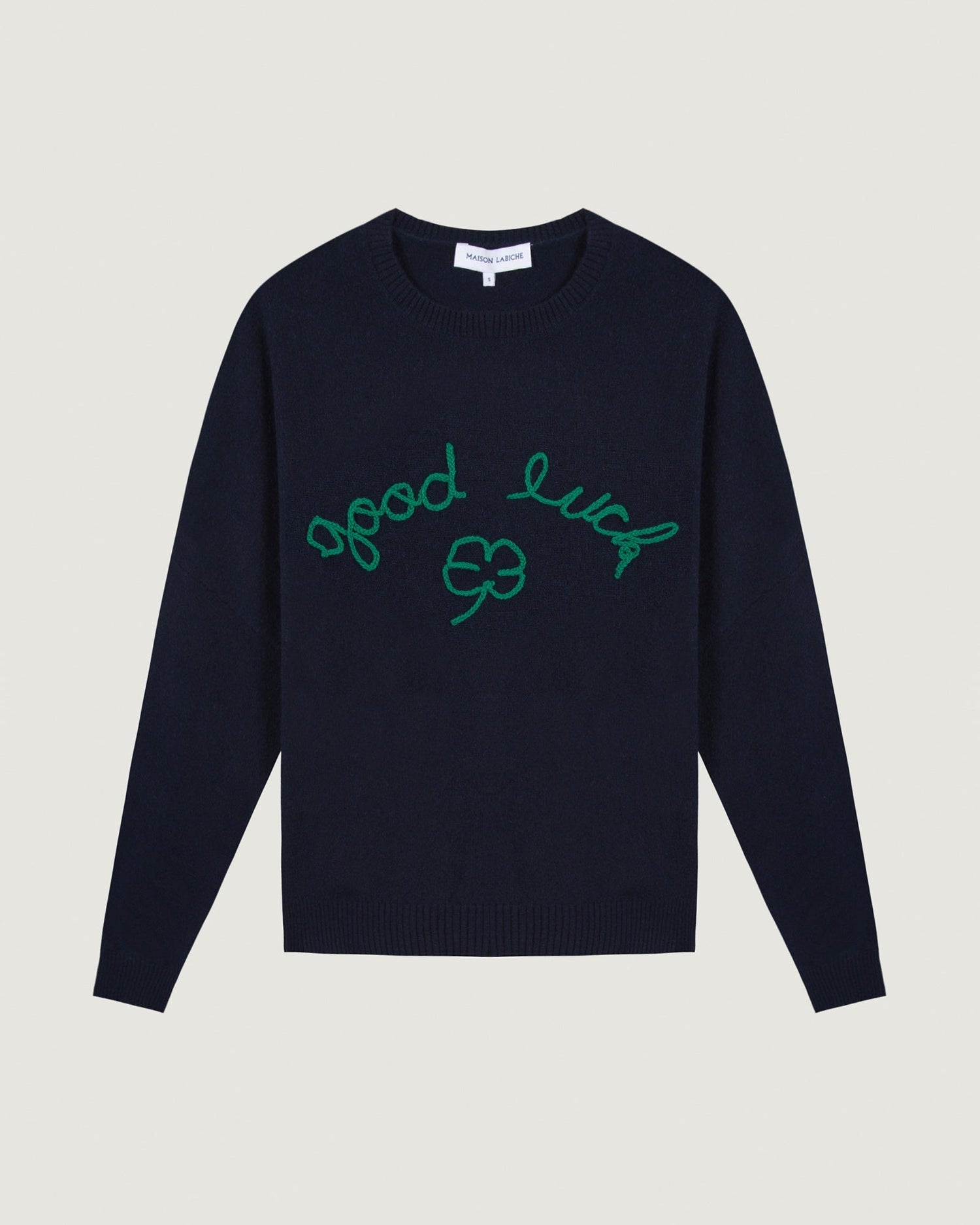 Maison Labiche "Good Luck" buzelin cashmere sweater - MIDNIGHT BLUE Maison Labiche