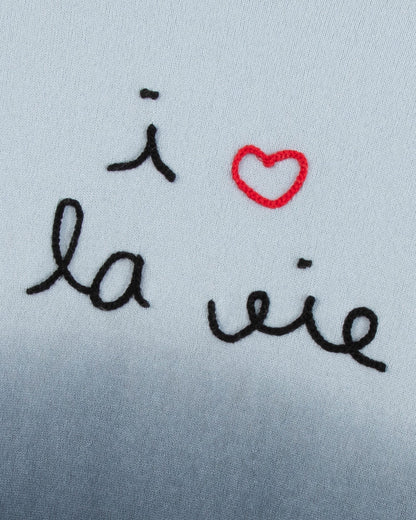 Maison Labiche "I Love La Vie" buzelin cashmere sweater - SKY BLUE DIP DYE Maison Labiche