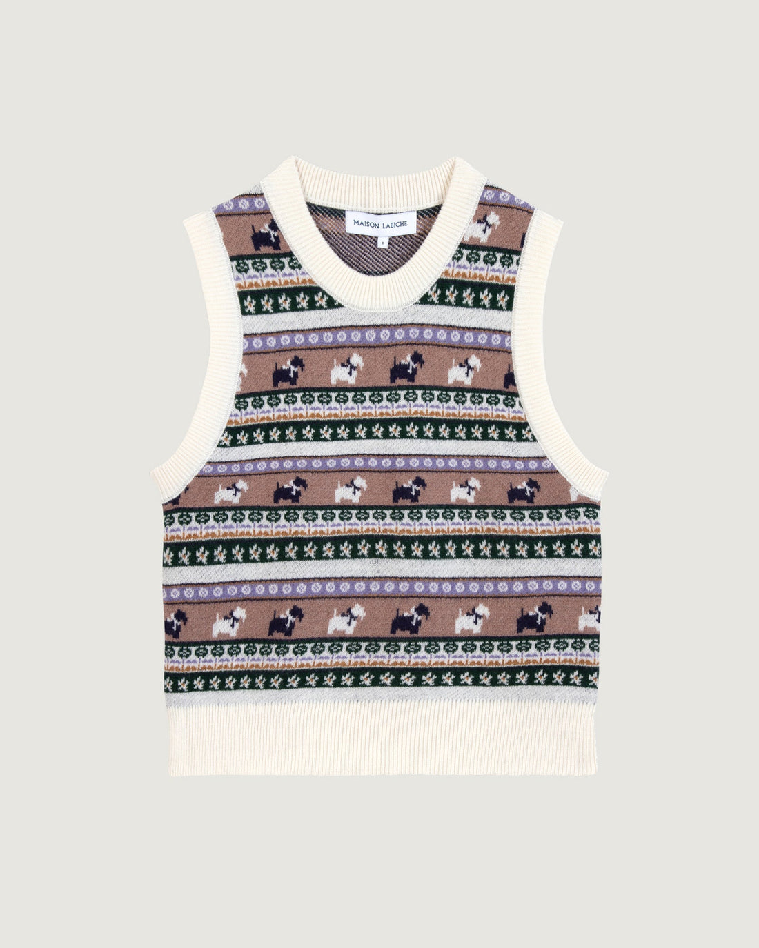 Maison Labiche "Jacquard Chiens" lafay merino wool sweater MULTICO JACQUARD Maison Labiche