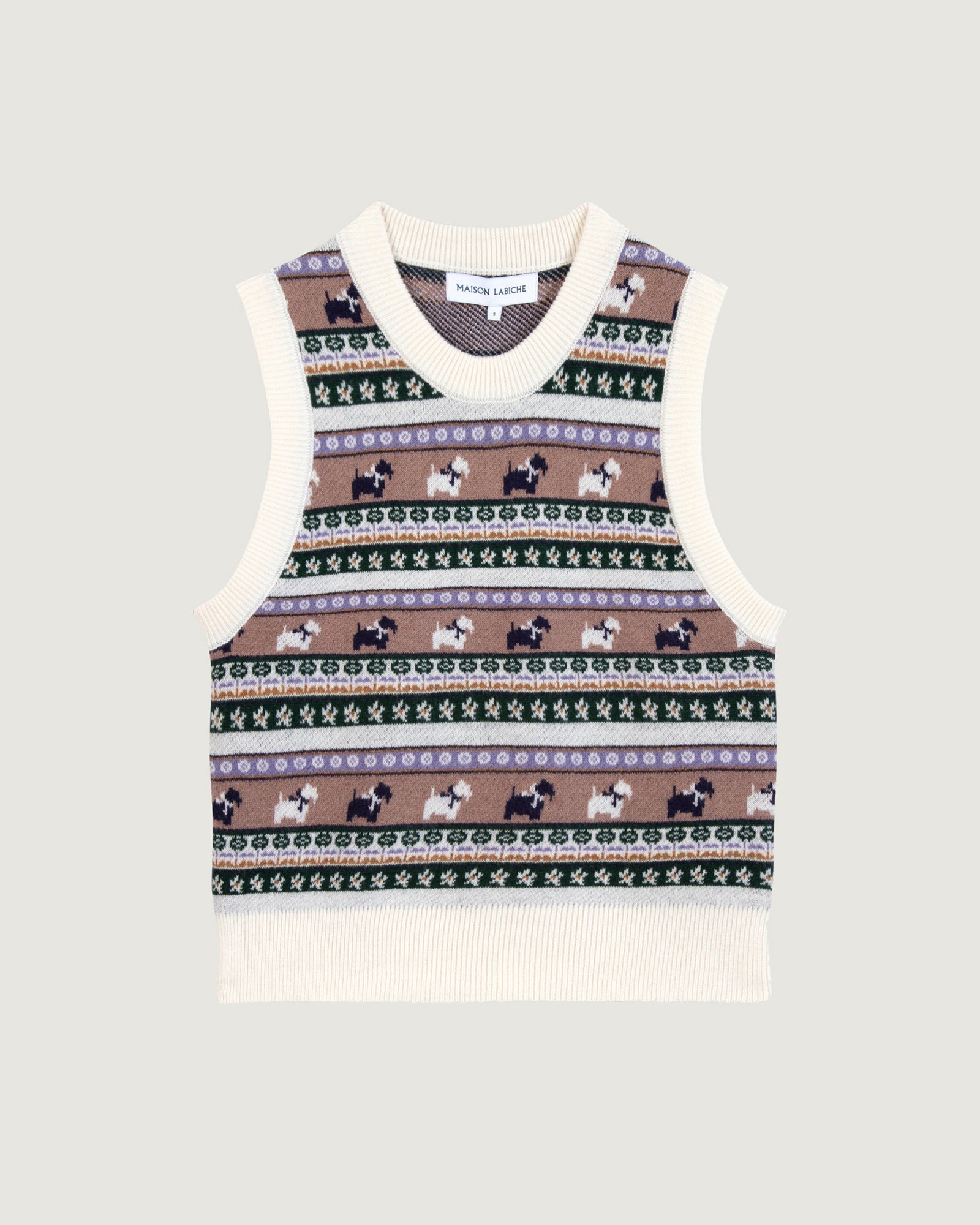 Maison Labiche "Jacquard Chiens" lafay merino wool sweater MULTICO JACQUARD Maison Labiche