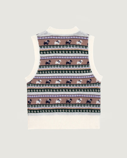Maison Labiche "Jacquard Chiens" lafay merino wool sweater MULTICO JACQUARD Maison Labiche