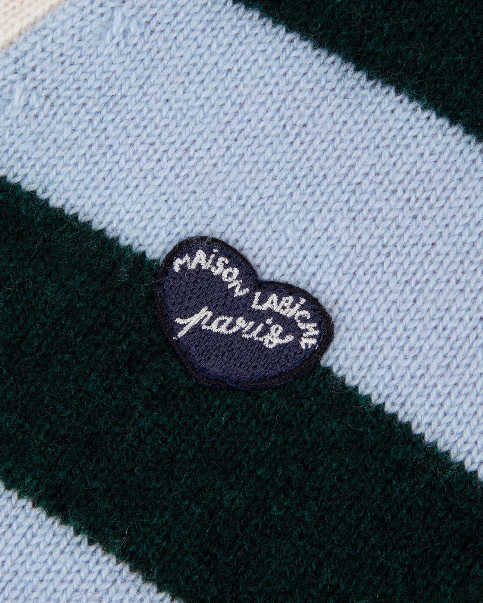 Maison Labiche "Patch Coeur" Glizières lambswool and cashmere - IVORY STRIPES CB Maison Labiche