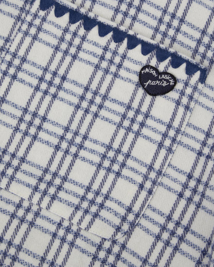 Maison Labiche "Patch Coeur" minjoz flannel shirt BLUE CHECK MOULINE Maison Labiche