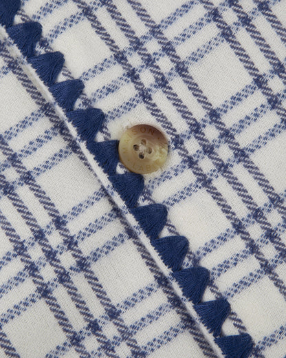 Maison Labiche "Patch Coeur" minjoz flannel shirt BLUE CHECK MOULINE Maison Labiche