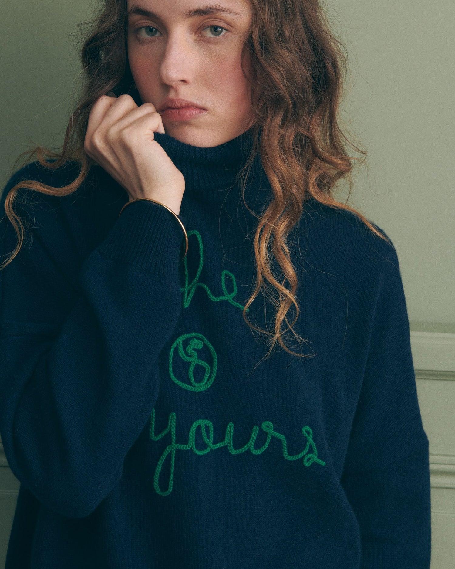 Maison Labiche "The Earth Is Yours" fautrier cashmere sweater - ULTRAMARINE Maison Labiche