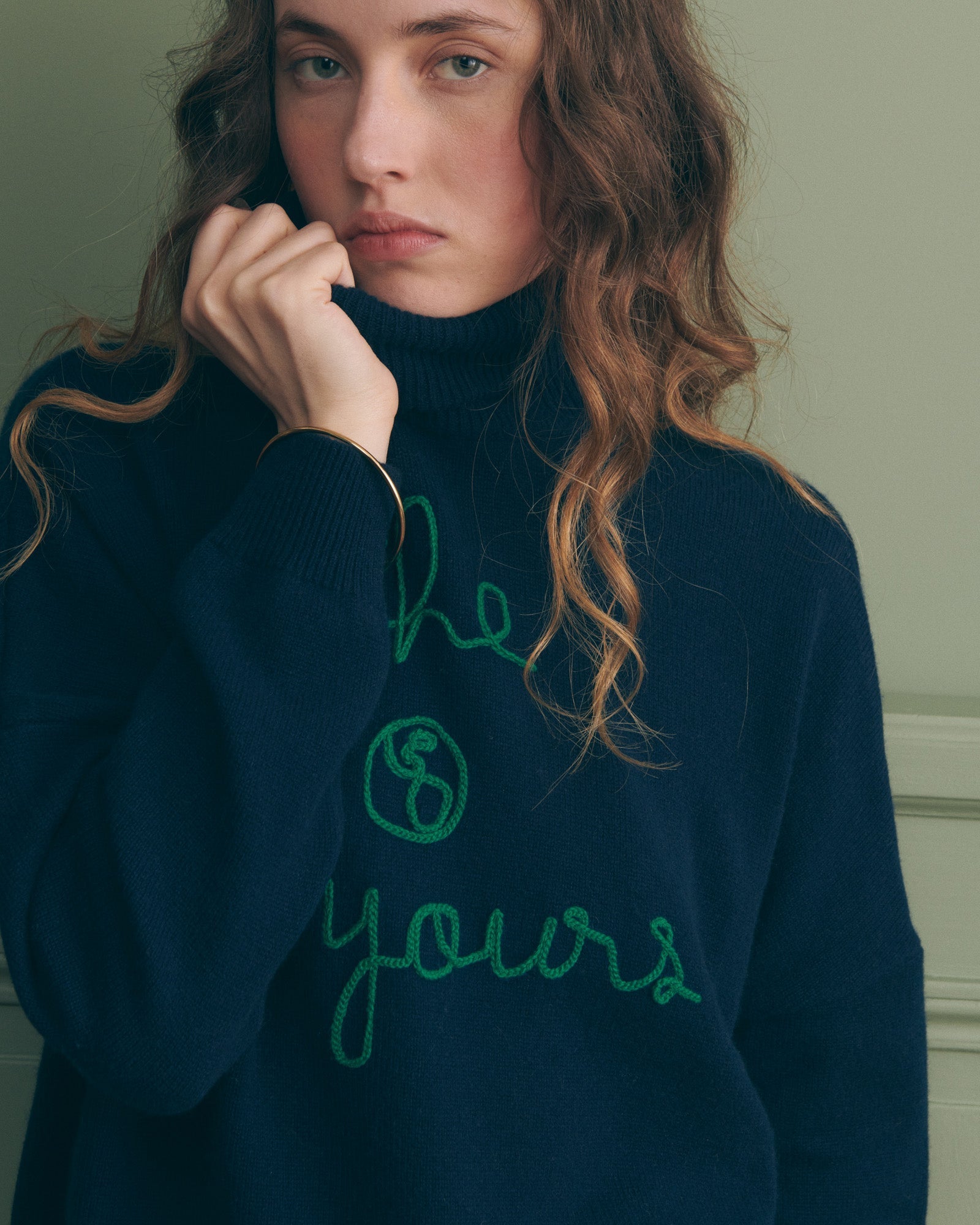 Maison Labiche "The Earth Is Yours" fautrier cashmere sweater - ULTRAMARINE Maison Labiche
