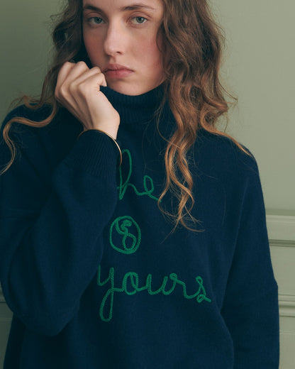 Maison Labiche "The Earth Is Yours" fautrier cashmere sweater - ULTRAMARINE Maison Labiche