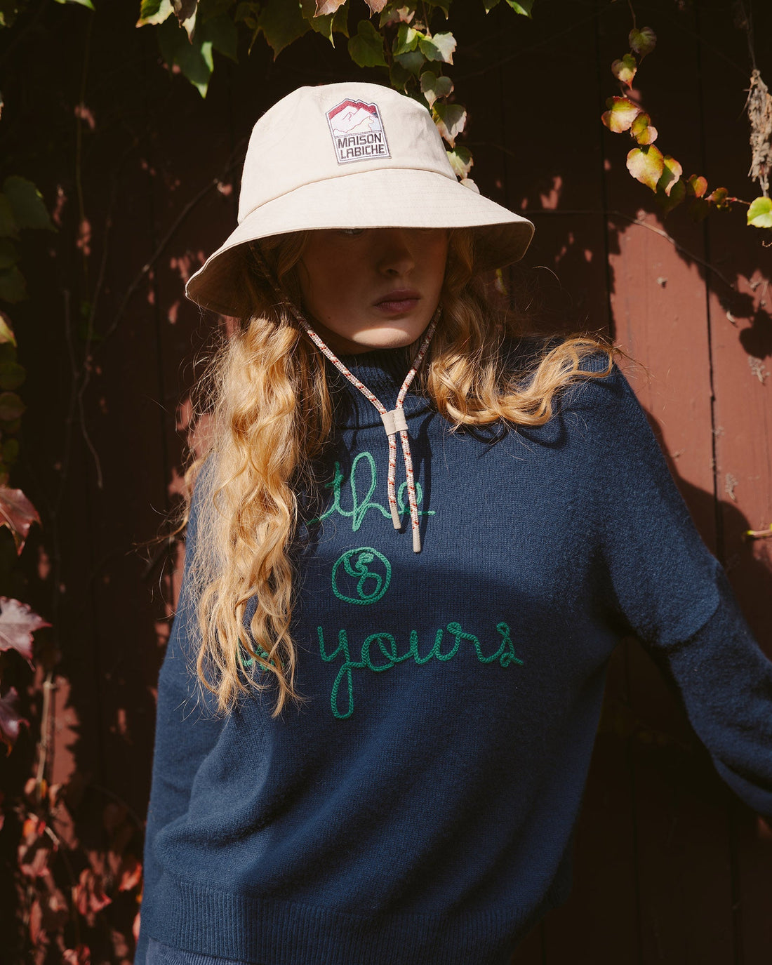 Maison Labiche "The Earth Is Yours" fautrier cashmere sweater - ULTRAMARINE Maison Labiche