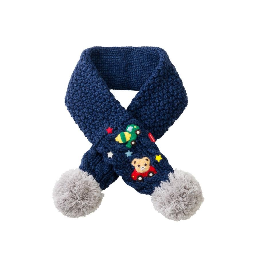 MIKI HOUSE Teddy Bear on car Knit Scarf MIKI HOUSE