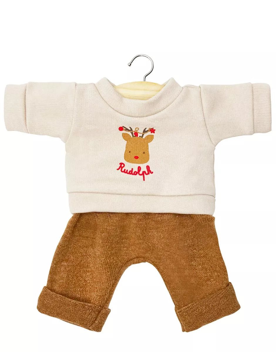 Minikane Babies Ensemble “Rudolph” – Sweatshirt &amp; Knit Pants Set (28cm) Minikane