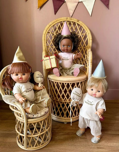 Minikane Les P’tits Déguis’ Happy Birthday Doll Outfit – Petal Pink | 34 &amp; 37cm Minikane