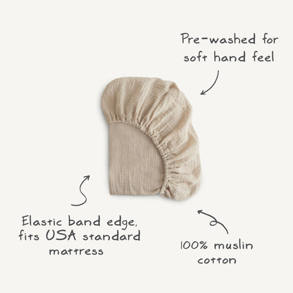 Mushie Extra Soft Muslin Crib Sheet mushie