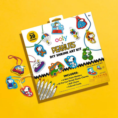 NEW OOLY X Peanuts: D.I.Y. Shrink Art Kit &amp; 6 Mini Paint Markers OOLY