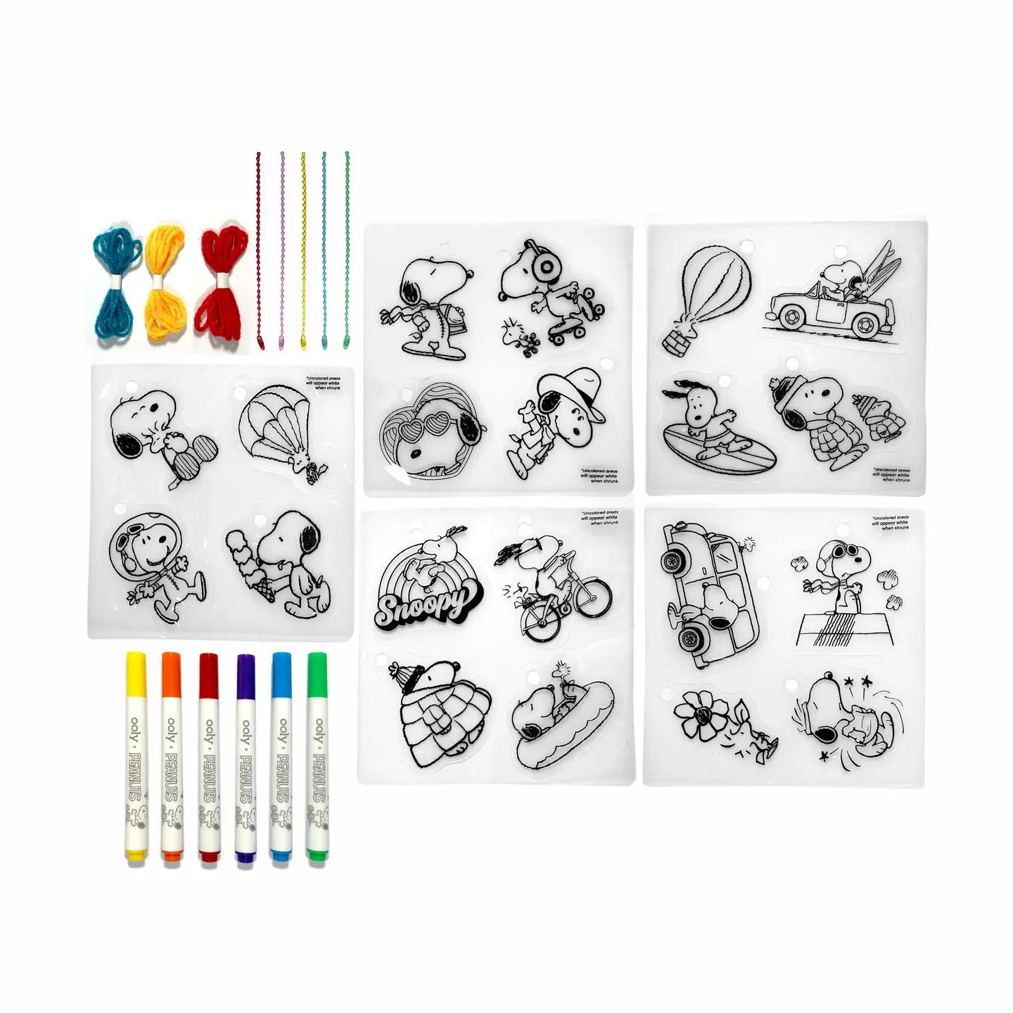 NEW OOLY X Peanuts: D.I.Y. Shrink Art Kit &amp; 6 Mini Paint Markers OOLY
