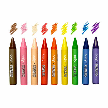 NEW OOLY X Peanuts: Snoopy School Coloring Travel Kit - 9 Jumbo Crayons OOLY