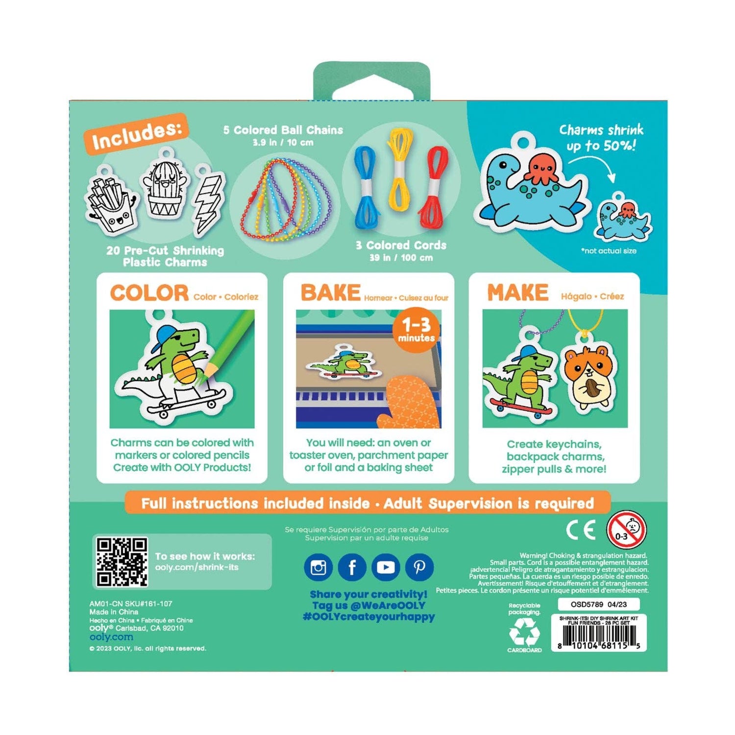 OOLY - Shrink - Its! D.I.Y. Shrink Art Kit - Fun Friends OOLY