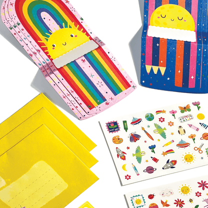 OOLY Tiny Tadas! Note Cards and Sticker Set - Hello Rainbows OOLY