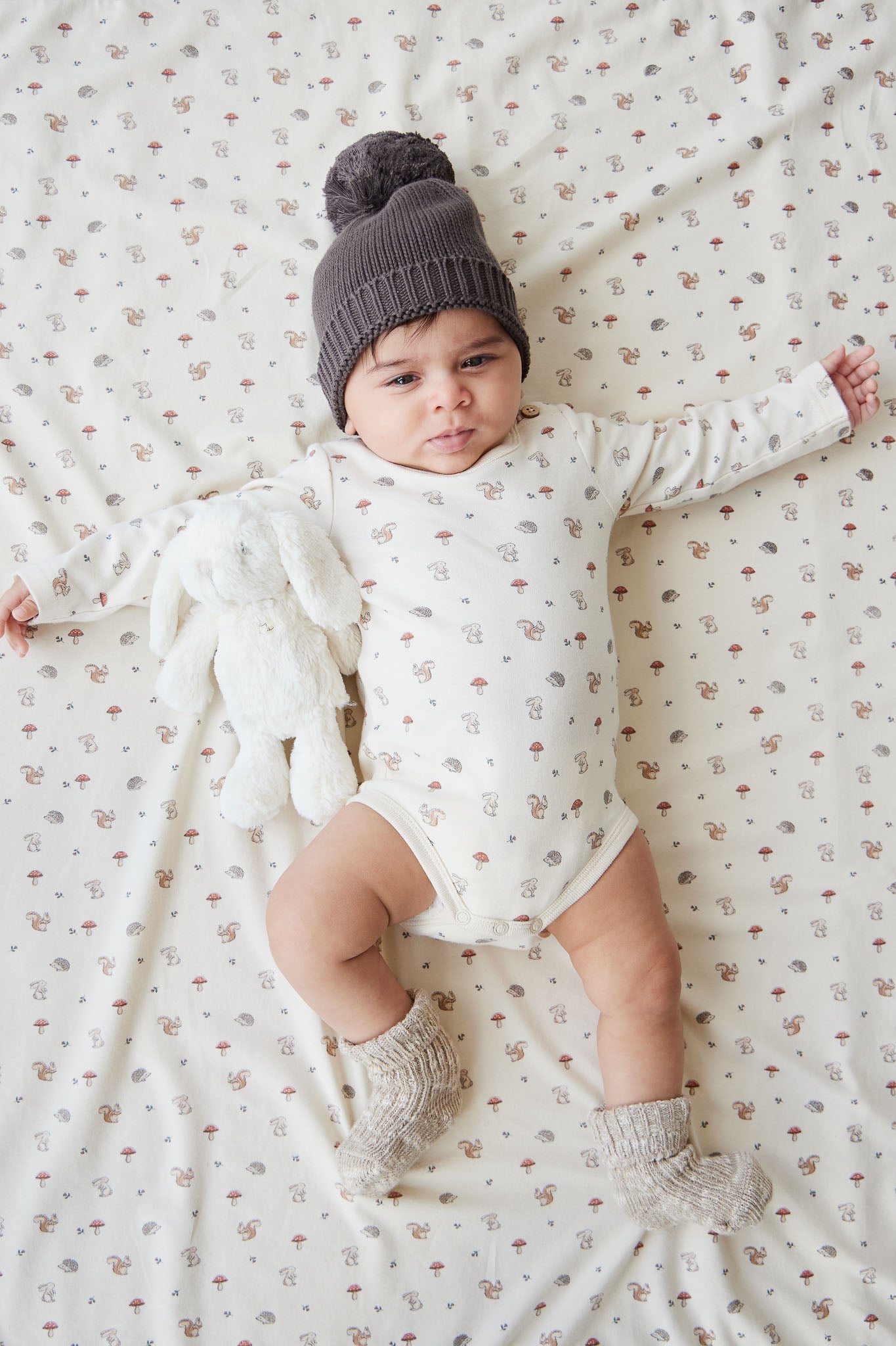 Organic Cotton Fernley Bodysuit - Woodland Friends Jamie Kay