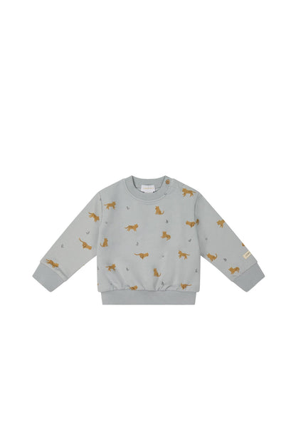 Organic Cotton Jalen Oversized Sweatshirt - Lenny Leopard Ocean Spray Jamie Kay